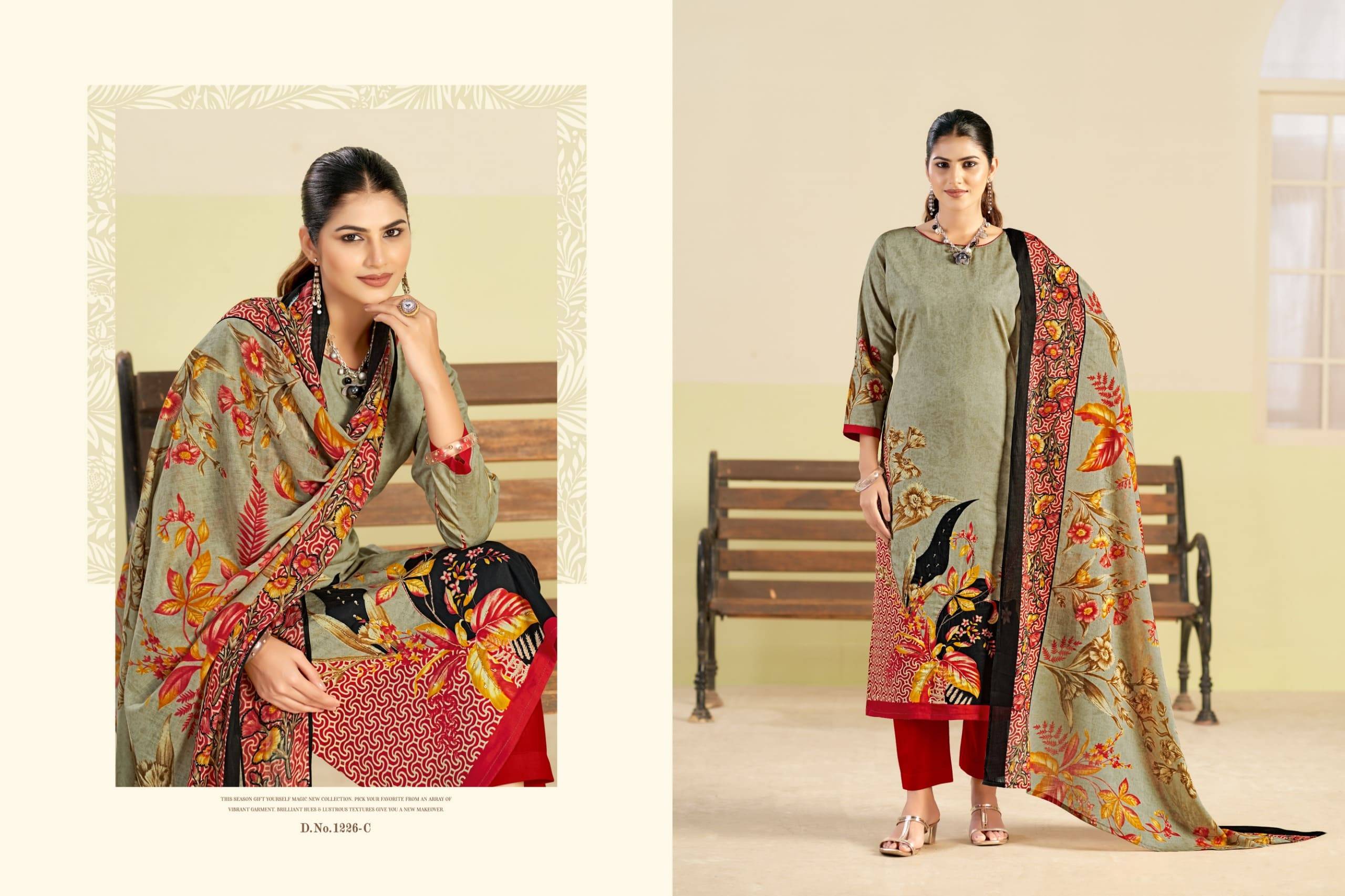 KAYKA BY AZARA 1226 A TO 1226 D Series Designer Stylish Fancy Colorful Beautiful Party Wear & Ethnic Wear Collection Pure Jam Cotton Dresses At Wholesale Price
